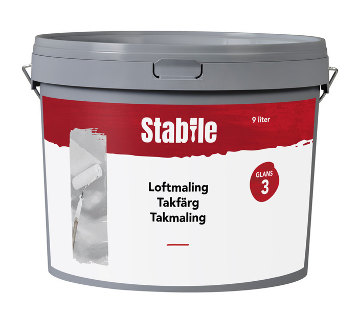 Loftmaling glans 3 hvid 9 liter - Stabile®